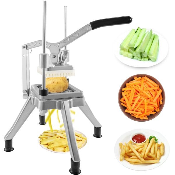 1/4-Inch Stainless Steel Commercial Vegetable Chopper – Manual Machine for Fries, Potato Chips, Onions, Carrots, and Tomatoes - Image 8
