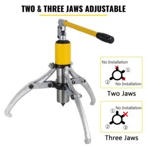 15 Ton Hydraulic Wheel Bearing and Gear Puller with 2/3 Jaws and Case – Heavy-Duty Separator Tool for Bearings