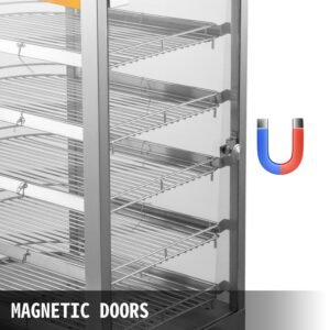 14-Inch Commercial Pastry and Pizza Warmer with Magnetic Door – Food Warmer for Cafes and Restaurants
