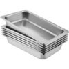 13L (13.7 Quart) Anti-Jam Stainless Steel Steam Table Pan – 4" Deep, Set of 6 for Catering and Food Service