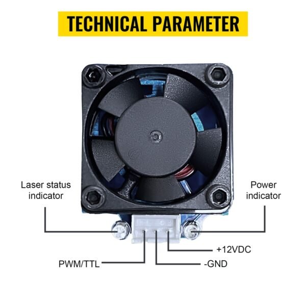 12V CNC Laser Module – 5.5W Laser Head with 450nm Wavelength for Precision Engraving and Cutting - Image 4