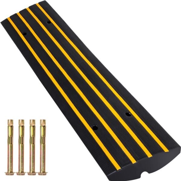 1 & 2 Piece Heavy-Duty Rubber Driveway Curb Ramp – Durable Threshold Ramp for Cars, Trucks, SUVs – Smooth Access & Protection Against Curb Damage - Image 4