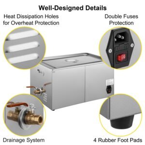 22L Stainless Steel Ultrasonic Cleaner with Digital Display and Powerful Cleaning Performance for Professional and Home Use