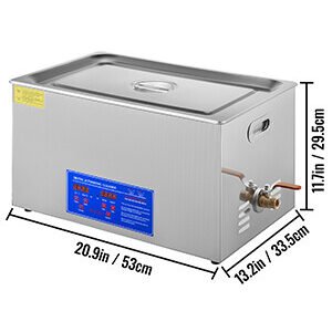 30L Digital Ultrasonic Cleaner - Professional Stainless Steel Washing Machine with 600W Power, Adjustable Temperature (0-80°C), Timer (0-30 mins), 10 Transducers, Multiple Cleaning Modes for Efficient