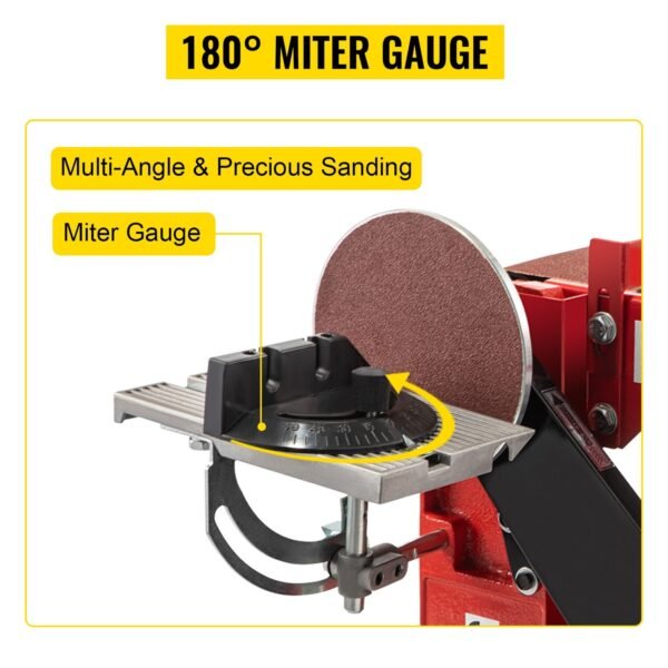 1420 r/min Adjustable Electric Bench Belt Sander – 4" x 36" with 6" Disc, Includes 4 Rubber Foot Pads & Combo - Image 9