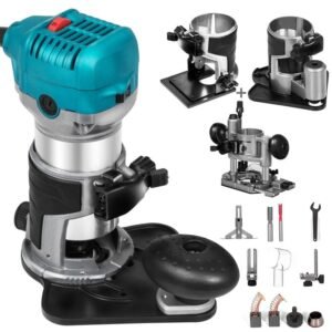 Variable Speed Compact Router Kit, 10,000-30,000 RPM – High-Performance Tool for Precision Woodworking and Shaping