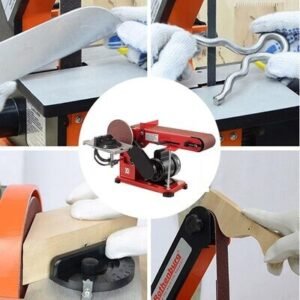 1420 r/min Adjustable Electric Bench Belt Sander – 4" x 36" with 6" Disc, Includes 4 Rubber Foot Pads & Combo