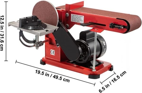 1420 r/min Adjustable Electric Bench Belt Sander – 4" x 36" with 6" Disc, Includes 4 Rubber Foot Pads & Combo - Image 3