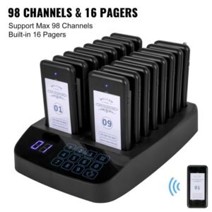 16-Coaster Wireless Paging Queuing System for Restaurants, Efficient Table Management and Customer Paging Solution