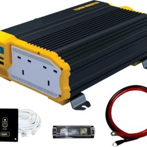 12V to 230V 1100W Modified Sine Wave Power Inverter – DC to AC Converter with AC Outlets and Installation Kit