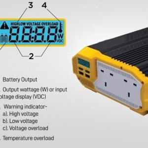 12V to 230V 1100W Modified Sine Wave Power Inverter – DC to AC Converter with AC Outlets and Installation Kit