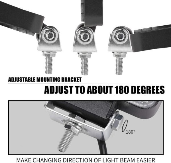 12V/24V LED Off-Road Auxiliary Headlights – 4-Piece Work Light Set for Tractors, Cars, Excavators, SUVs, UTVs, and ATVs - Image 10