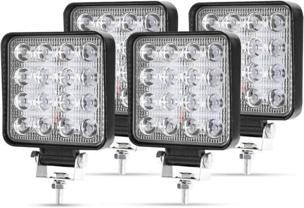 12V/24V LED Off-Road Auxiliary Headlights – 4-Piece Work Light Set for Tractors, Cars, Excavators, SUVs, UTVs, and ATVs - Image 11