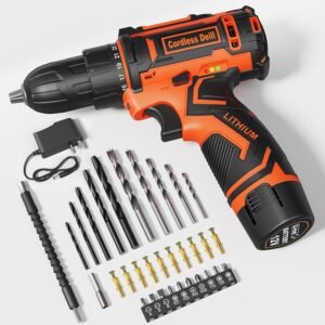 Cordless 20V Drill Set – 42 Accessories, 42Nm Electric Screwdriver, 2.0Ah Battery, 25+1 Torque, 2 Speed Settings, LED Light