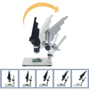 12MP Digital Microscope with 7 Inch Large Color Screen, Wide Base, LCD Display, 1-1200X Continuous Magnification with Light - Built-in Battery Version
