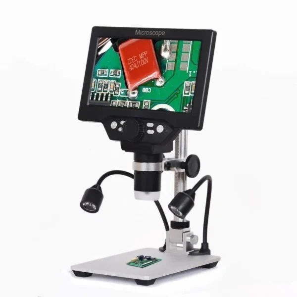 12MP Digital Microscope with 7 Inch Large Color Screen, Wide Base, LCD Display, 1-1200X Continuous Magnification with Light - Built-in Battery Version - Image 2