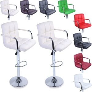 2 Sets of Bar Stools with Backrests and Armrests – Stylish Bar and Counter Stool Sets for Home and Commercial Use