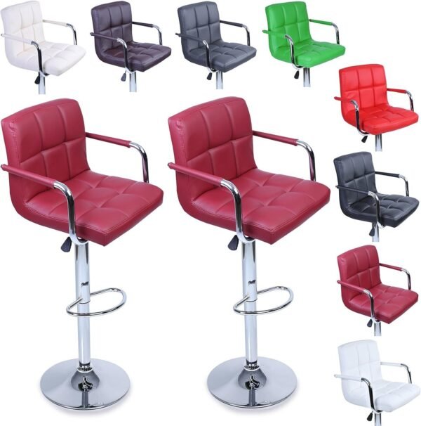 2 Sets of Bar Stools with Backrests and Armrests – Stylish Bar and Counter Stool Sets for Home and Commercial Use - Image 11
