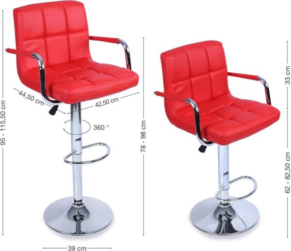 2 Sets of Bar Stools with Backrests and Armrests – Stylish Bar and Counter Stool Sets for Home and Commercial Use - Image 14