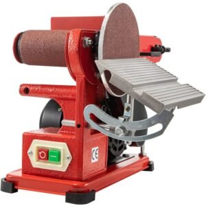 1420 r/min Adjustable Electric Bench Belt Sander – 4" x 36" with 6" Disc, Includes 4 Rubber Foot Pads & Combo