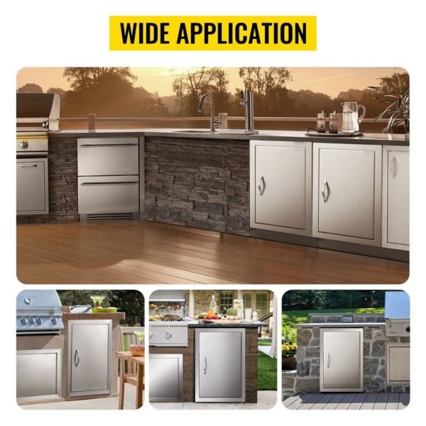 14x20" Single-Walled Stainless Steel Island Access Door – Perfect for Kitchen and BBQ Applications - Image 4