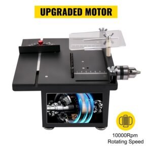 150W Mini Table Saw with 10000RPM Motor Speed, Portable DIY Cutting Machine, 0-90° Angle Cutting, Stepless Speed Regulation, 1.3in Cutting Depth - Compact Multifunctional Saw for Home Projects