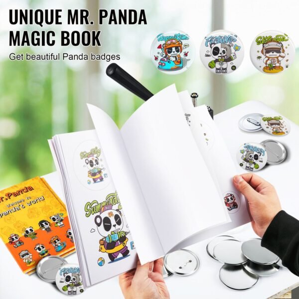 500pcs Button Parts & Circle Cutter & Magic Book Button Maker Machine, 75 mm (3 inch) Badge Punch Press Kit, Children DIY Gifts Pin Maker - Image 5