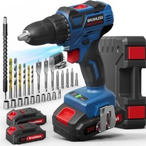 Cordless 20V Drill Set – 42 Accessories, 42Nm Electric Screwdriver, 2.0Ah Battery, 25+1 Torque, 2 Speed Settings, LED Light