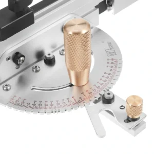 450mm Brass Handle 27-Degree Angle Miter Gauge with Box Joint Jig, Track Stop, and Ruler Set for Table Saw and Router - Essential Carpentry Tool