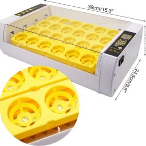 24-Egg Incubator with Automatic Digital Temperature Control - Reliable Egg Hatching Machine for Poultry Farming