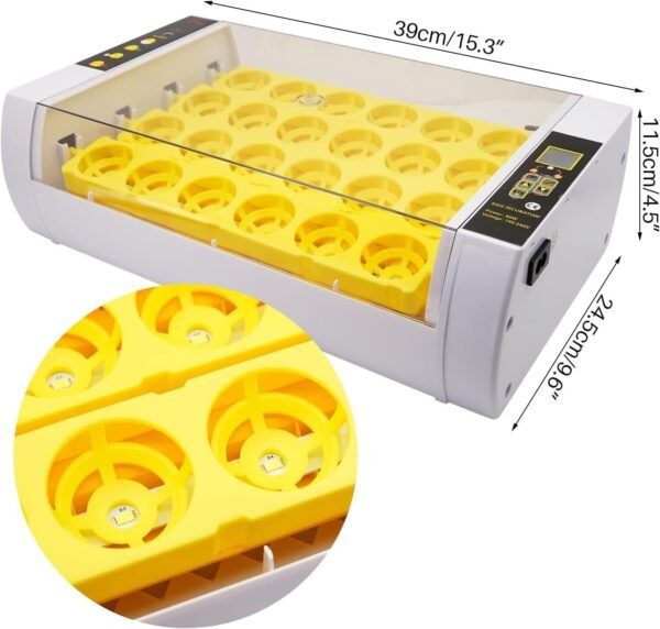 24-Egg Incubator with Automatic Digital Temperature Control - Reliable Egg Hatching Machine for Poultry Farming - Image 8