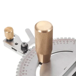 450mm Brass Handle 27-Degree Angle Miter Gauge with Box Joint Jig, Track Stop, and Ruler Set for Table Saw and Router - Essential Carpentry Tool