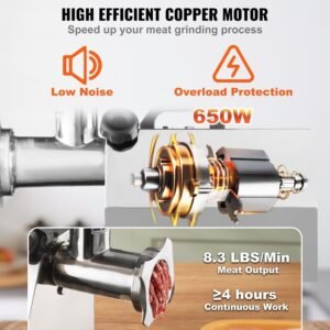 1100W Stainless Steel Electric Meat Grinder Mincer - Heavy-Duty Sausage Maker for Efficient Food Preparation