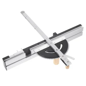 450mm Brass Handle 27-Degree Angle Miter Gauge with Box Joint Jig, Track Stop, and Ruler Set for Table Saw and Router - Essential Carpentry Tool