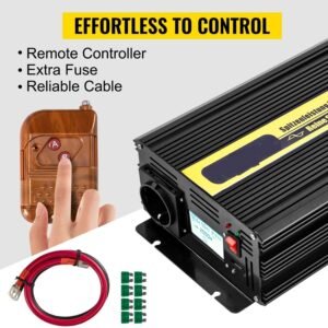 2500W & 5000W Pure Sine Wave Power Inverter - DC 12V to AC 230V Converter for Home, RV, Off-Grid, and Solar Power Systems - High Efficiency and Reliable Performance for Your Energy Needs