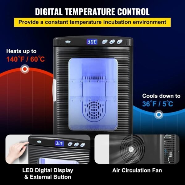 25L Reptile Egg Incubator with Digital Temperature Control - Ideal for Snake, Tortoise, and Lizard Breeding - Herp Nursery Hatch with LED Display, Auto-Turn, and Dual Ventilation for Reliable Hatching - Image 2