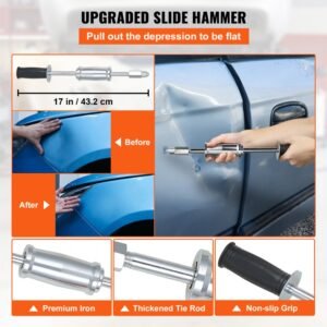 1600A Spot Stud Welder Dent Puller Kit – Car Body Panel Repair Tool with Welding Wires, Electrodes, Slide Hammer, and Accessories for Auto Body Dent Removal