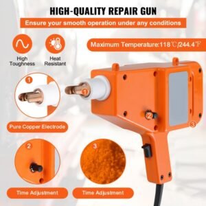 1600A Spot Stud Welder Dent Puller Kit – Car Body Panel Repair Tool with Welding Wires, Electrodes, Slide Hammer, and Accessories for Auto Body Dent Removal