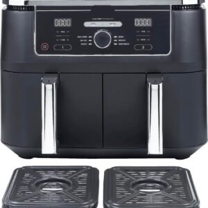 2-Drawer Air Fryer, 9.5L Large Capacity with 6-in-1 Functionality – Dual Independent Cooking Zones, 6 Cooking Functions (Air Fry, Max Crisp, Roast, Bake, Reheat, Dehydrate), Non-Stick & Dishwasher Saf