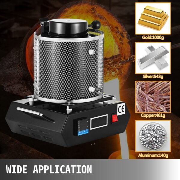 1kg Gold Muffle Furnace with Graphite Crucible 220V, Professional Automatic Melting Furnace – Optimal Capacity and Voltage - Image 8