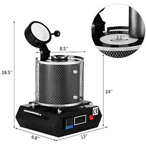 1kg Gold Muffle Furnace with Graphite Crucible 220V, Professional Automatic Melting Furnace – Optimal Capacity and Voltage