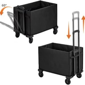 2-in-1 Folding Hand Truck with Bag – Portable Heavy-Duty Shopping Cart for Convenient Transport