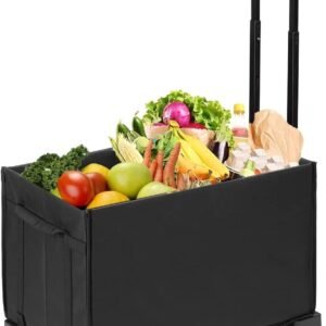 2-in-1 Folding Hand Truck with Bag – Portable Heavy-Duty Shopping Cart for Convenient Transport