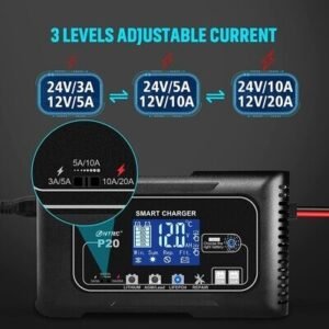 20A 12V/24V Car Battery Charger, Battery Maintainer, and Trickle Charger