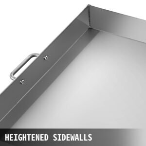 16 x 18-Inch Flat Stainless Steel Square Grill Plate for Cooking, Durable BBQ Griddle for Outdoor and Indoor Use