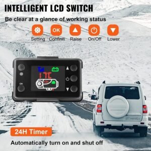 8 KW 12V With No Adapter Diesel Air Heater – Parking Heater with Silencer, LCD Display, and Remote Control