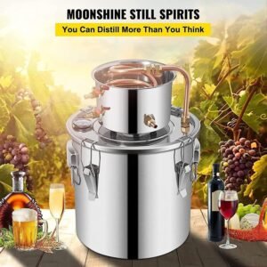 12L/20L/30L/50L 2-Pot DIY Home Moonshine Water Distiller - Stainless Steel Distillation Kit with Thermometer, Silver Coils, and Copper Coils for Spirits, Essential Oils, and Purified