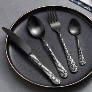 60-Piece Flatware Set with Knife, Fork, and Spoon, Mirror Polished Stainless Steel Cutlery, Dishwasher Safe Dining Utensils for Family and Gatherings