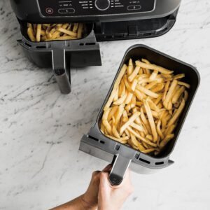 2-Drawer Air Fryer, 9.5L Large Capacity with 6-in-1 Functionality – Dual Independent Cooking Zones, 6 Cooking Functions (Air Fry, Max Crisp, Roast, Bake, Reheat, Dehydrate), Non-Stick & Dishwasher Saf