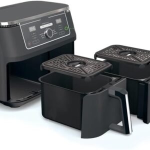 2-Drawer Air Fryer, 9.5L Large Capacity with 6-in-1 Functionality – Dual Independent Cooking Zones, 6 Cooking Functions (Air Fry, Max Crisp, Roast, Bake, Reheat, Dehydrate), Non-Stick & Dishwasher Saf